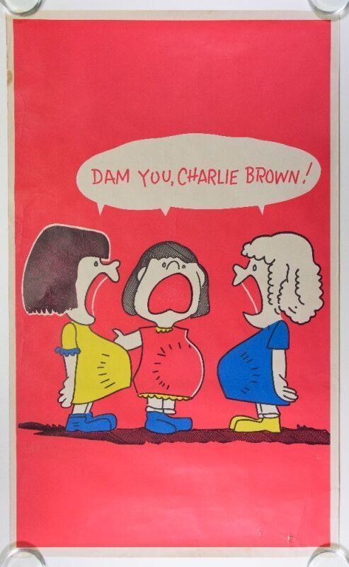 1970 Dam You Charlie Brown Headshop Poster Extra Fine 61