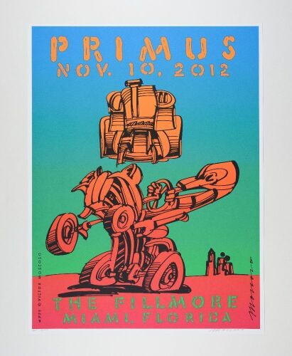 2012 Victor Moscoso Primus The Fillmore Miami LE Signed Moscoso Poster Mint 91